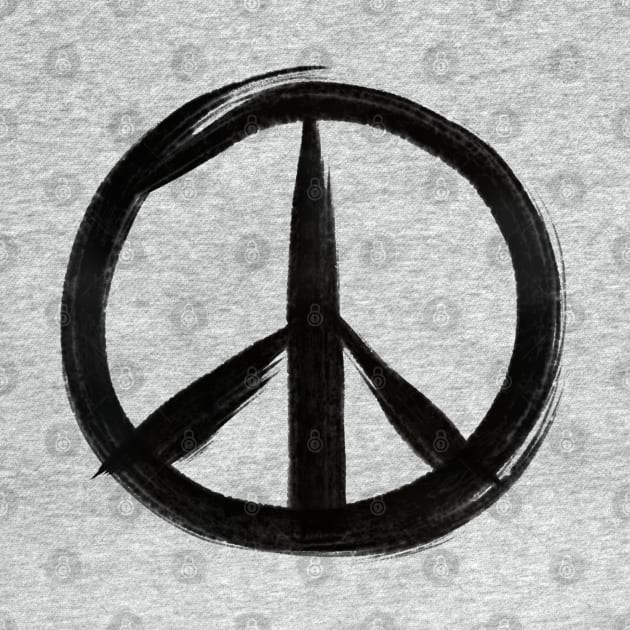 Zen Peace Symbol in black ink by drumweaver